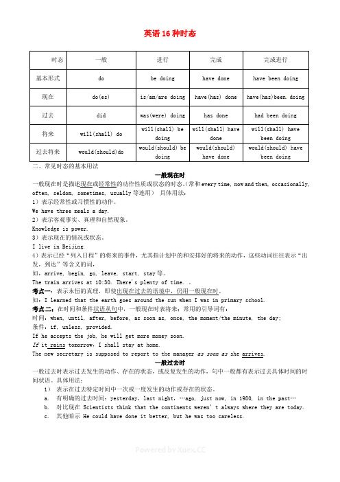 重庆市巫山中学高考英语一轮复习《动词的时态与语态》教案 新人教版