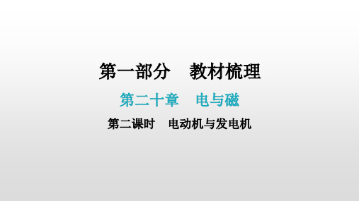 2021年广东中考物理复习课件第二十章  电与磁第二课时  电动机与发电机