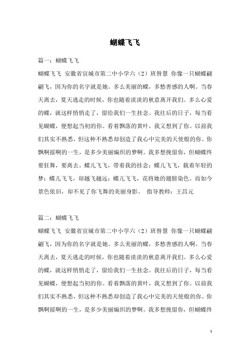 蝴蝶飞飞