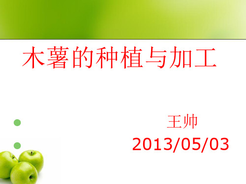 木薯的种植与加工