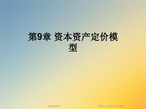 第9章 资本资产定价模型