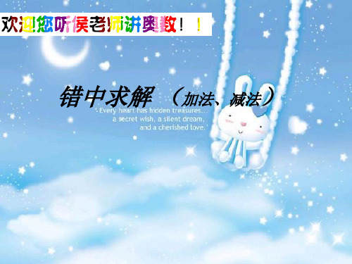 错中求解 加减法