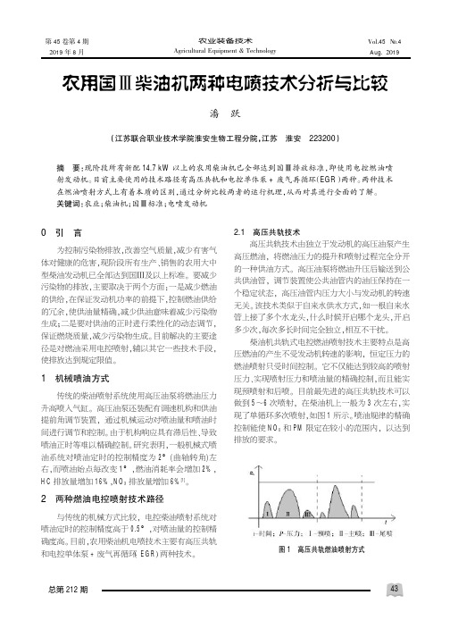 农用国Ⅲ柴油机两种电喷技术分析与比较