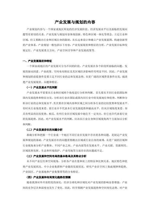产业发展与规划的内容