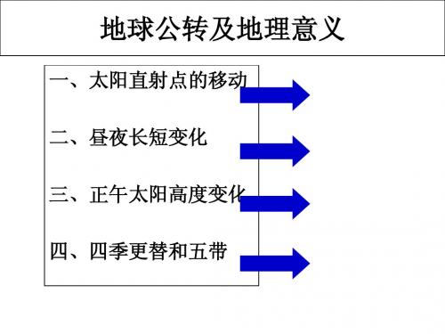 地球运动之公转及其地理意义(精品课件)