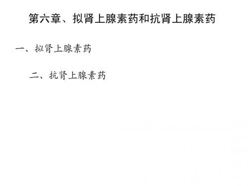 拟肾上腺素药和抗肾上腺素药