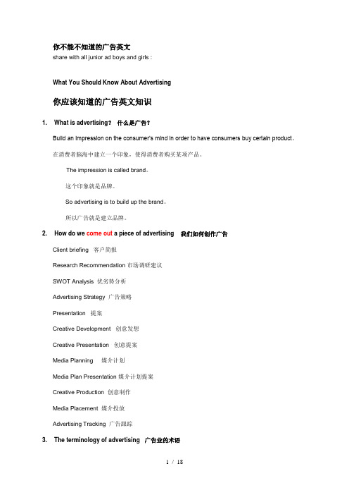 广告业常用英文术语english