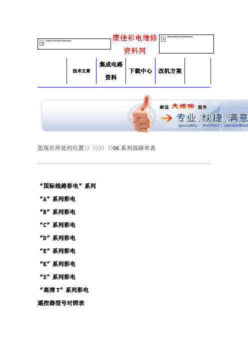 康佳维修资料-国际线路彩电系列-06系列故障率表