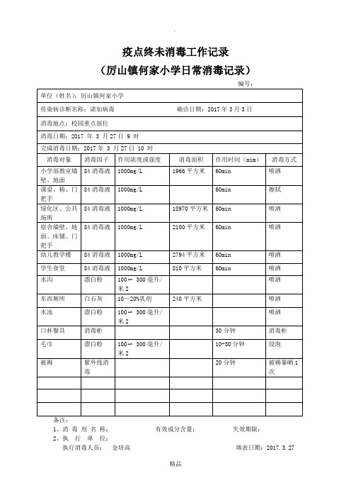疫点随时消毒记录表 (1)