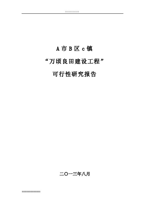 万顷良田建设工程可行性研究报告