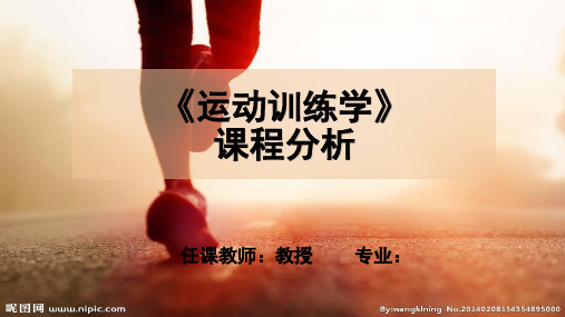 运动训练学剖析(田麦久旧版教材)