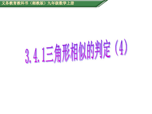 九年级数学上册(湘教版 教学课件)：3.4.1相似三角形的