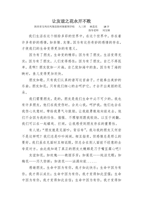 让友谊之花永开不败