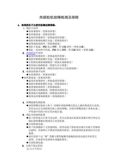 热熔胶机故障检测与排除