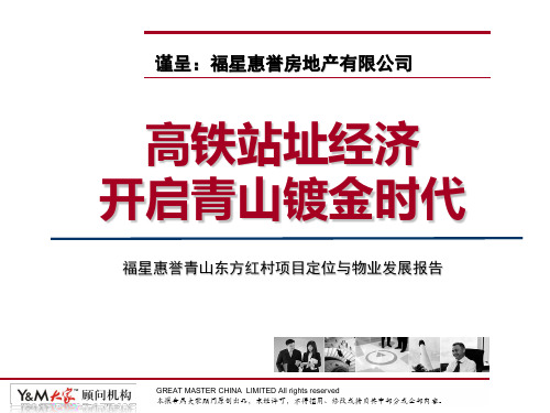 大家顾问2010年武汉福星惠誉青山东方红村项目定位和物业发展报告