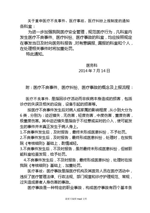 医疗不良事件、医疗事故、医疗纠纷的概念