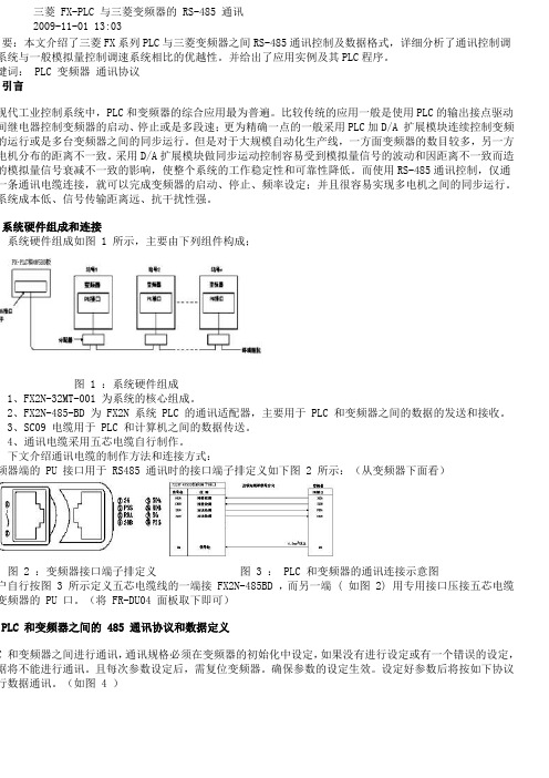 三菱 FX RS485通信