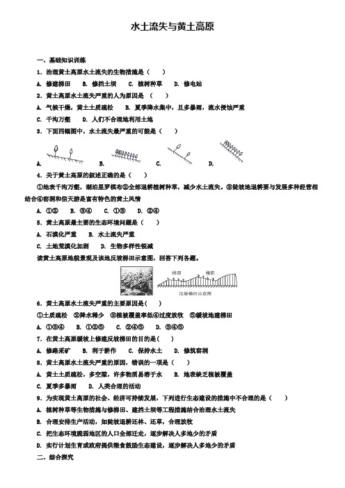 中考地理一轮复习水土流失与黄土高原课后作业_325