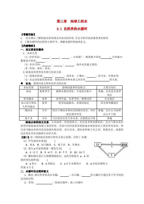 自然界的水循环学案新人教版必修1.doc1