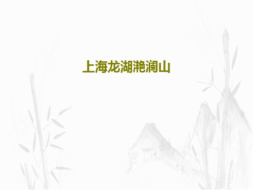 上海龙湖滟澜山36页PPT
