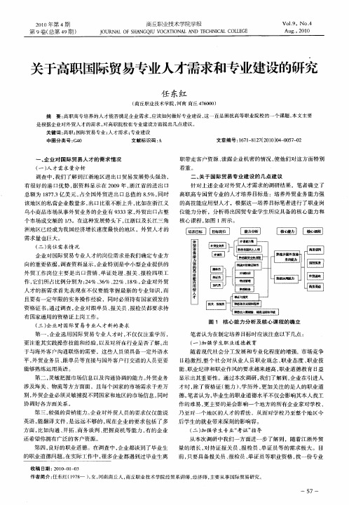 关于高职国际贸易专业人才需求和专业建设的研究