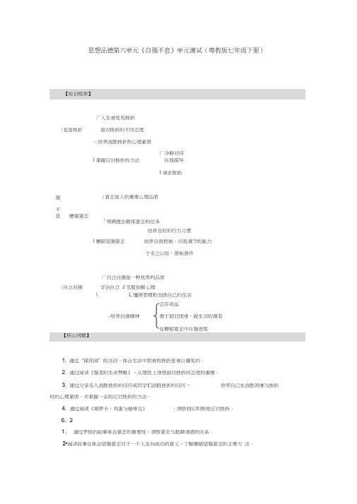七下第六单元《自强不息》单元测试