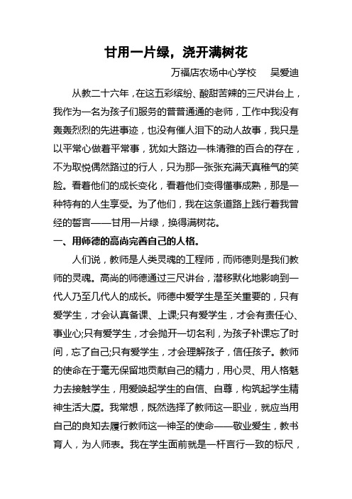 2017师德标兵材料