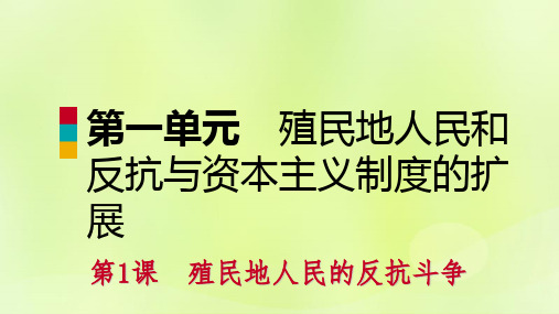 2018-2019学年九年级历史下册-第一单元 殖民地人民的反抗与资本主义制度的扩展 第1课 殖民地人民的反抗斗争