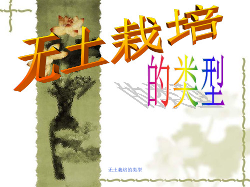 无土栽培的类型