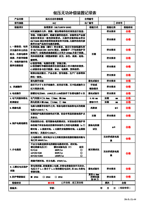 GGJ 成品例行检验记录表-出厂