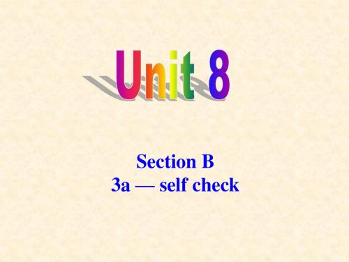 九年级英语unit8,Section B 3a-self check课件