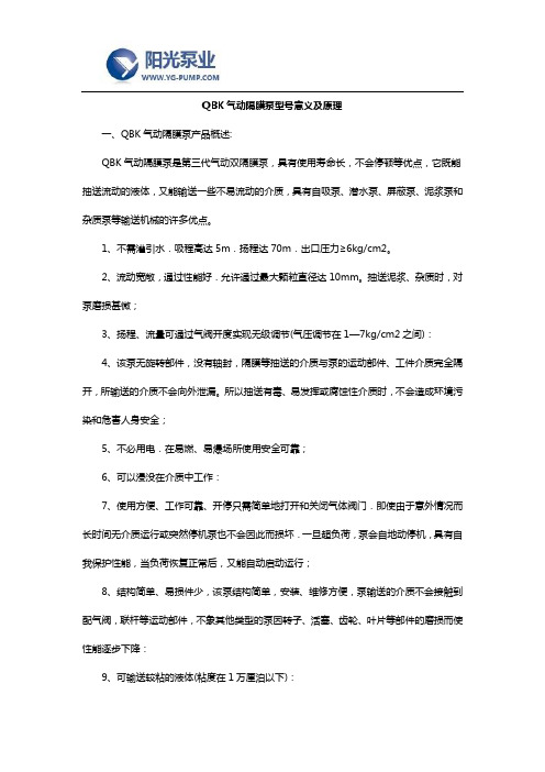 QBK气动隔膜泵型号意义及原理