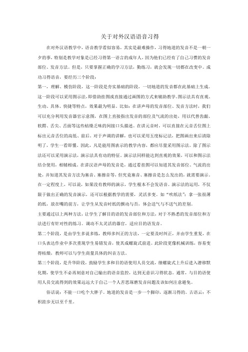 关于对外汉语语音习得