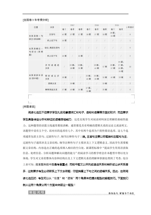 【高考二轮】2018届高三英语二轮复习试题：专题四 七选五 练习 Word版含解析