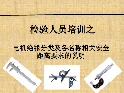 培训教材--电机绝缘分类及名称相关距离要求的说明