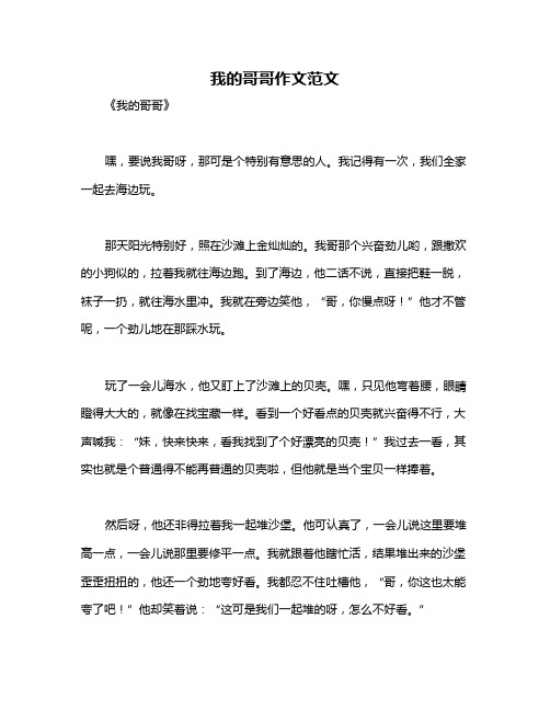 我的哥哥作文范文