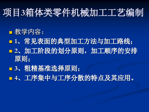 项目3.1箱体类零件机械加工工艺编制