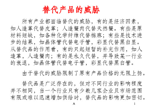 替代产品的威胁