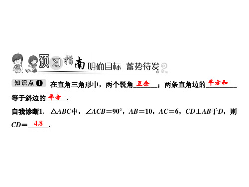 秋九年级数学华师大版上册课件：24.2 直角三角形的性质 (共17张PPT)
