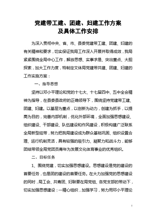 党建带三建活动方案