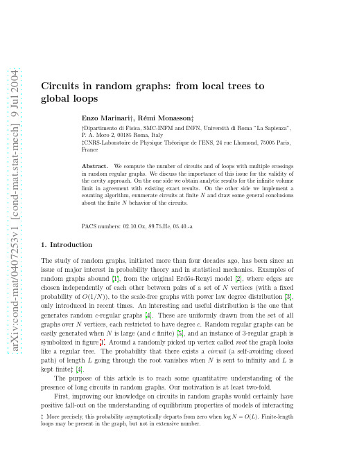 Circuits in random graphs from local trees to global loops