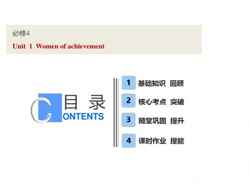 2019版高考英语一轮优化课件：话题14-必修四 Unit 1 Women of achievement(含答案)