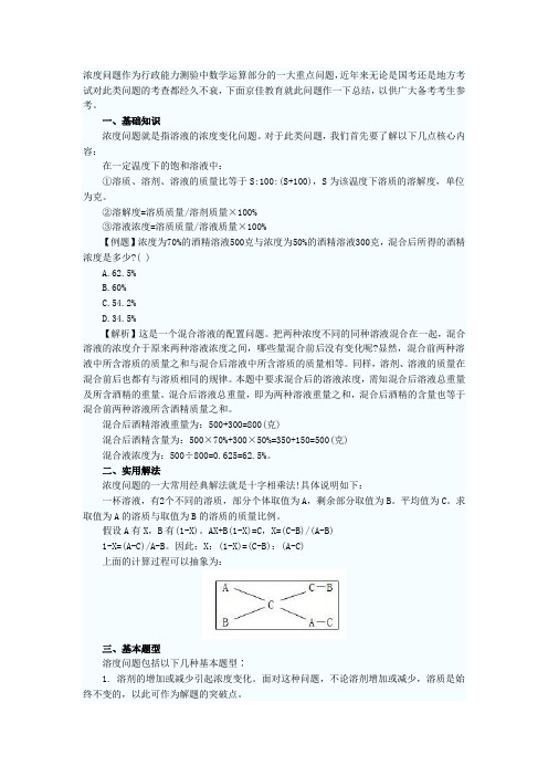 浓度问题