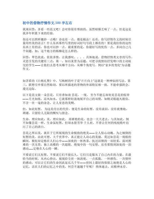 初中借物抒情作文范文