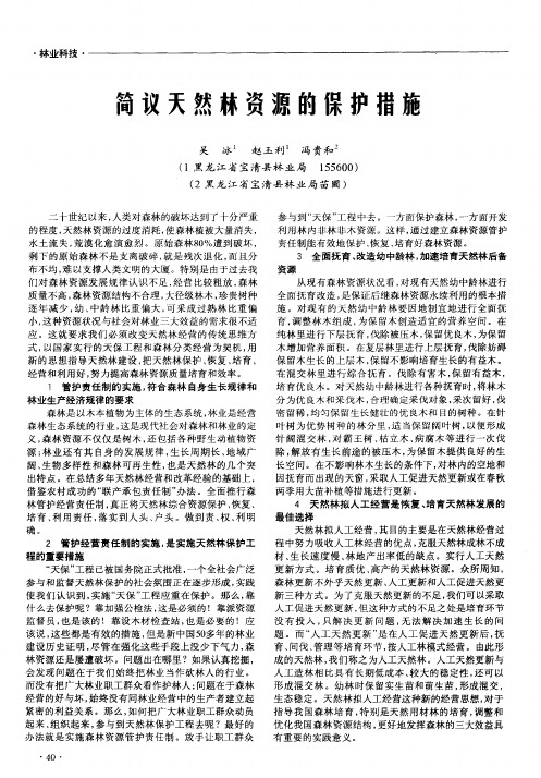简议天然林资源的保护措施