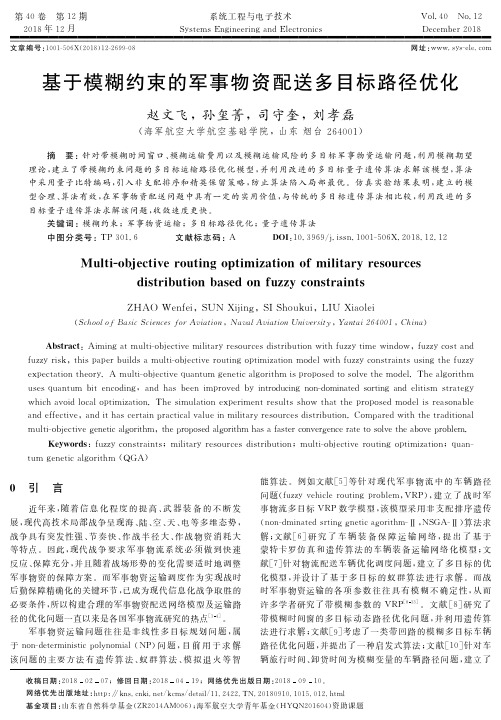 基于模糊约束的军事物资配送多目标路径优化