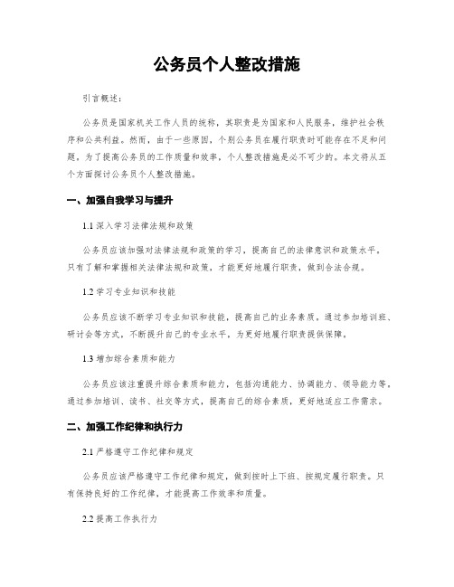 公务员个人整改措施