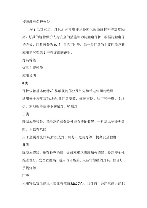 按防触电保护分类