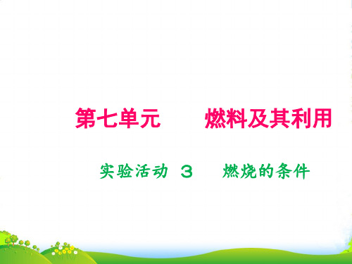 年九年级人教版化学上册课件：第七单元实验活动 3  燃烧的条件(共21张PPT)