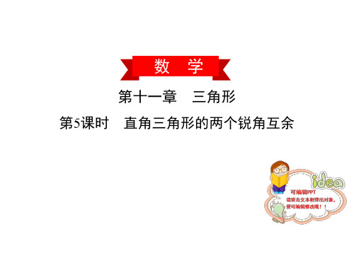 第11章第5课时 直角三角形的两个锐角互余-人教版八年级数学上册课件